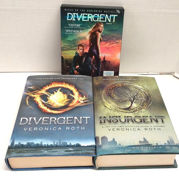 Divergent/Insurgent Book + DVD COMBO! Hard Cover YA Sci-Fi - Picture 1 of 2